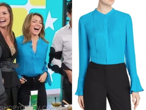 Access Hollywood: October 2019 Kit Hoover's Turquoise Blue Pintuck ...