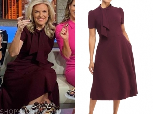 Fox and Friends: October 2019 Janice Dean's Burgundy Tie Neck Dress ...