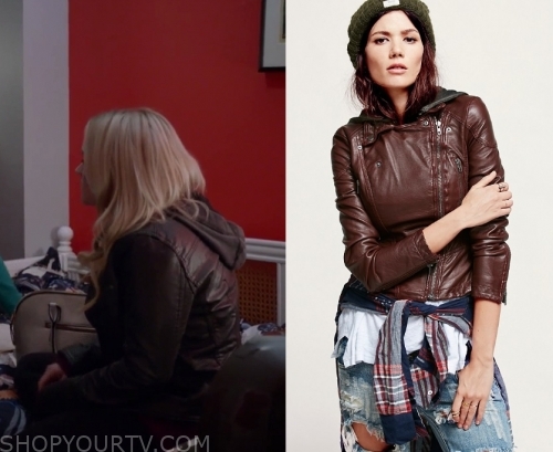 Almost Family: Season 1 Episode 1 Roxy's Hooded Leather Jacket | Shop ...