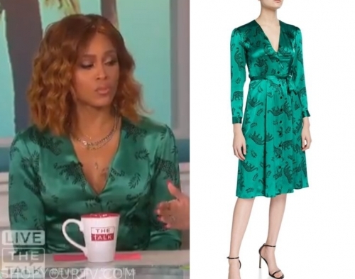 The Talk: October 2019 Eve's Green Silk Leopard Print Dress | Shop Your TV