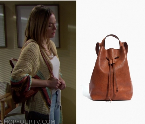 Bold & The Beautiful: October 2019 Hope's Brown Leather Backpack | Shop ...