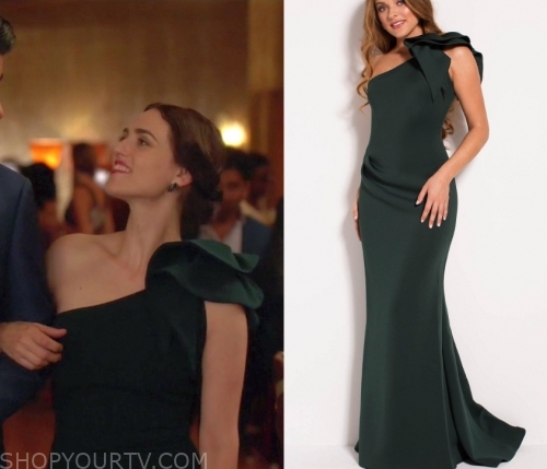 Supergirl: Season 5 Episode 6 Lena's One Shoulder Green Ruffled Gown ...