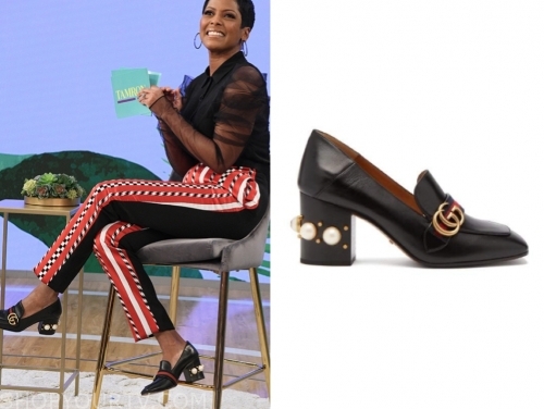 Tamron Hall Show: November 2019 Tamron Hall's Black Pearl Heel Loafers ...