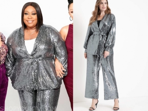 The Real: November 2019 Loni Love's Silver Sequin Jacket and Pants ...