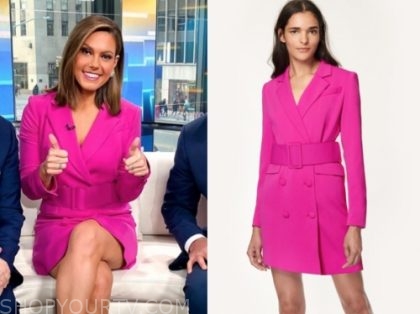 pink double breasted blazer dress