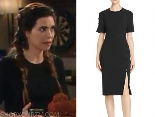 The Young and the Restless: November 2019 Victoria's Black Sheath Dress ...