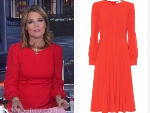 The Today Show November 2019 Savannah Guthrie S Red Pleated Dress