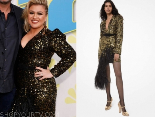 The Voice: Season 17 Kelly Clarkson's Sequin Feather Dress | Shop Your TV