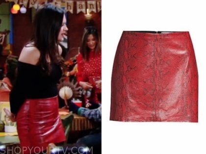 snakeskin skirt red