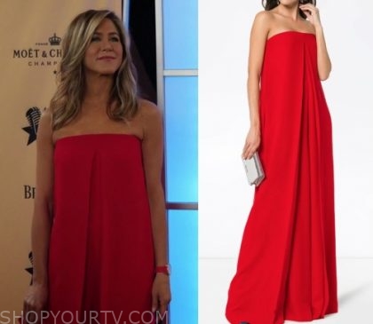 red jumpsuit jennifer aniston