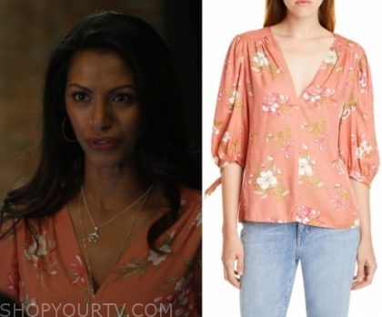 Charmed: Season 2 Episode 5 Katrina's Orange Floral Print Blouse | Shop ...