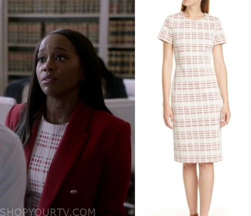 HTGAWM: Season 6 Episode 8 Michaela's Pink Plaid Dress | Shop Your TV