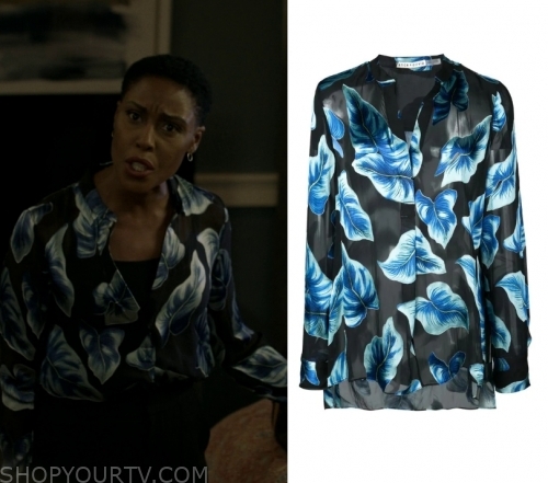 Black Lightning: Season 3 Episode 6 Lynn's Leaf Print Shirt | Shop Your TV