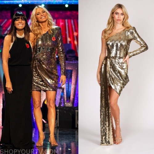 Strictly Come Dancing: Season 7 Tess Daly's Gold Sequin Dress