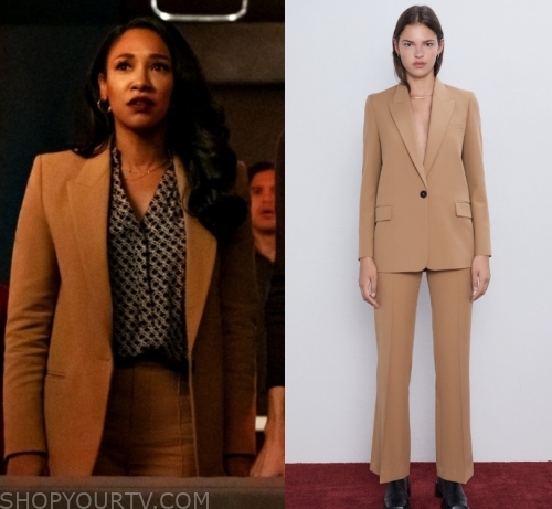 The Flash: Season 6 Episode 8 Iris' Camel Tan Suit | Shop Your TV