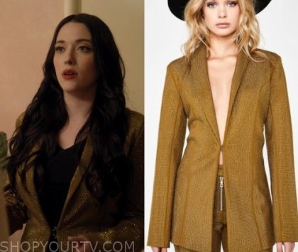 Dollface: Season 1 Episode 3 Jules' Gold Embellished Blazer | Shop Your TV