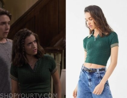 Fuller House: Season 5 Episode 8 Ramona's Green Knit Polo | Shop Your TV