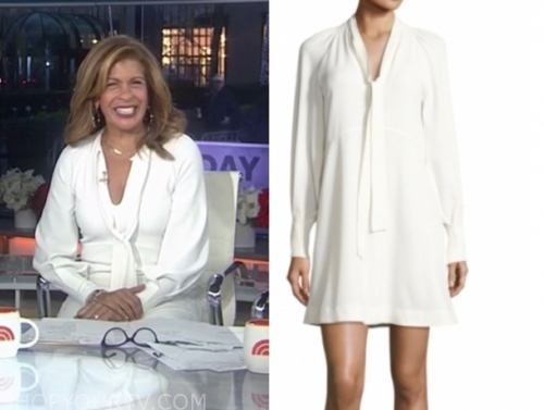 The Today Show: December 2019 Hoda Kotb's White Tie Neck Dress | Shop ...