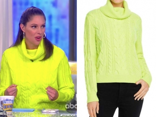 The View: December 2019 Abby Huntsman's Neon Yellow Cable Knit ...