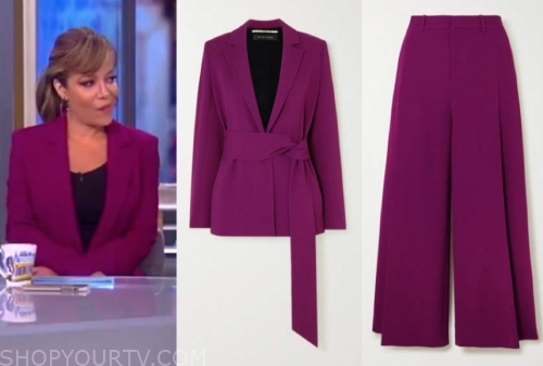 The View: December 2019 Sunny Hostin's Purple Blazer and Pant Suit ...