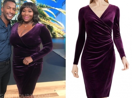 Access Hollywood: December 2019 Bevy Smith's Purple Velvet Dress | Shop ...