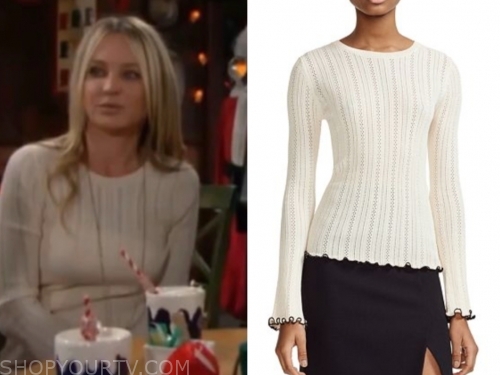 The Young and the Restless: December 2019 Sharon's Ivory Contrast Trim ...