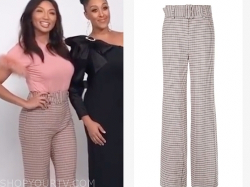 The Real: December 2019 Jeannie Mai's Check Belted Trouser Pants | Shop ...