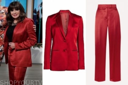 red satin suit womens