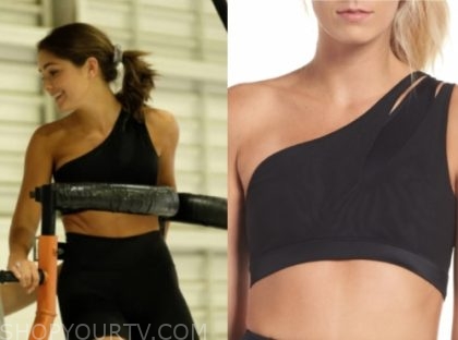 one shoulder sports bra cheer