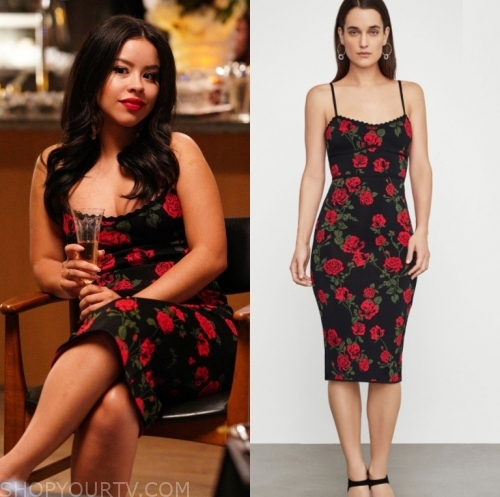 Good Trouble: Season 2 Episode 9/10 Mariana's Rose Printed Dress | Shop ...