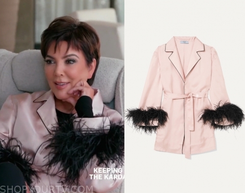 Keeping Up With The Kardashians Season 17 Episode 10 Kris Silk Feather Jacket Shop Your Tv