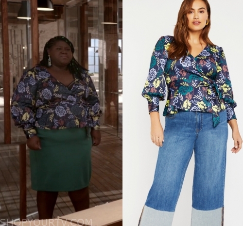 Empire: Season 6 Episode 10 Becky's Floral Wrap Blouse | Shop Your TV