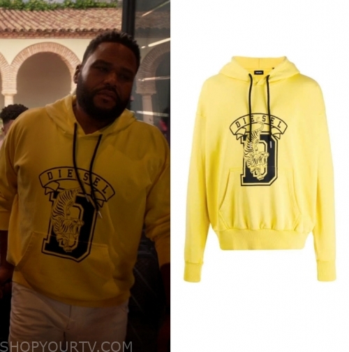 Black-ish: Season 6 Episode 13 Andre's Yellow Logo Hoodie | Shop Your TV