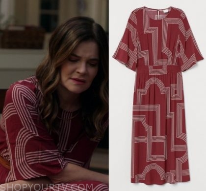 The Unicorn Season 1 Episode 12 Caroline S Red Printed Dress Shop Your Tv