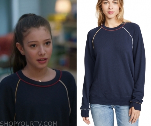 The Unicorn Season 1 Episode 12 Natalie S Piped Sweatshirt Shop Your Tv