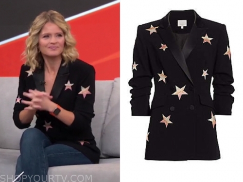 WornOnTV: Amy's black double breasted velvet blazer and leggings