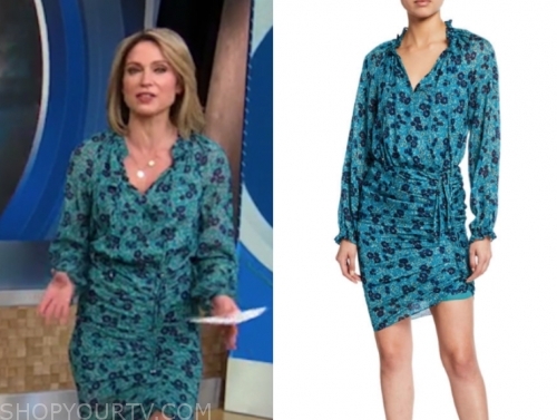 Good Morning America: January 2020 Amy Robach's Floral Ruched Dress ...