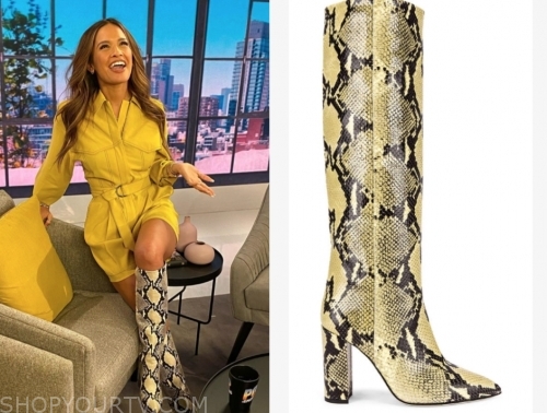 yellow snakeskin boots