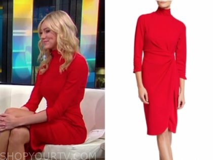 abby hornacek, red mock neck dress, fox and friends | Fashion, Clothes ...