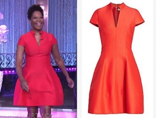 The Real: January 2020 Angela Robinson's Red Flare Dress | Fashion ...