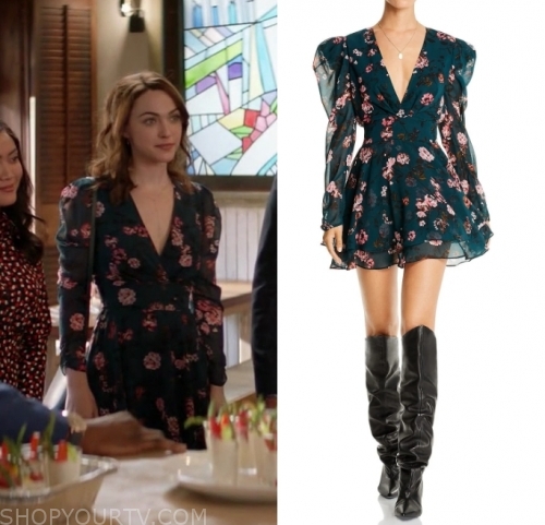 WornOnTV: Imogene's red floral lace bra on Death and Other Details, Violett Beane