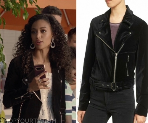 All American: Season 2 Episode 9 Olivia's Black Velvet Jacket | Shop ...