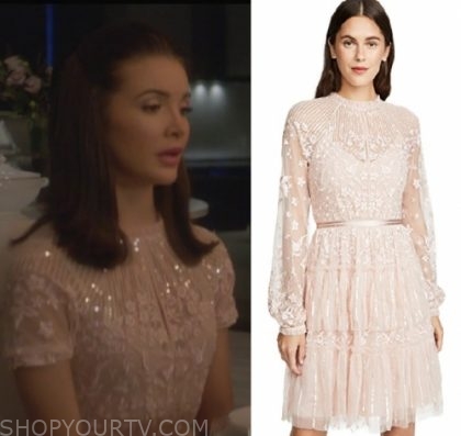 Nancy Drew: Season 1 Episode 11 Bess' Pink Floral Embroidered Dress ...