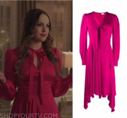 Dynasty: Season 3 Episode 9 Fallon's Red Neck Tie Dress | Shop Your TV