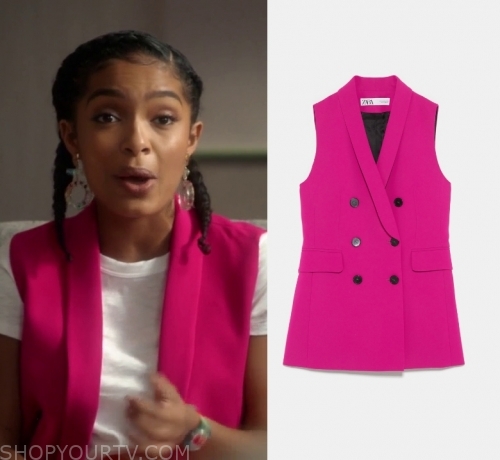 Grown-ish: Season 3 Episode 2 Zoey's Pink Vest | Shop Your TV