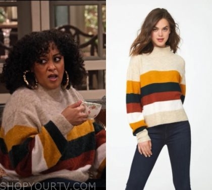 Family Reunion: Season 1 Episode 11 Cocoa's Multicolor Striped Sweater ...