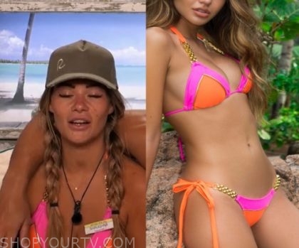 Love Island UK Season 6 Episode 16 Shaughna s Orange Pink Bikini