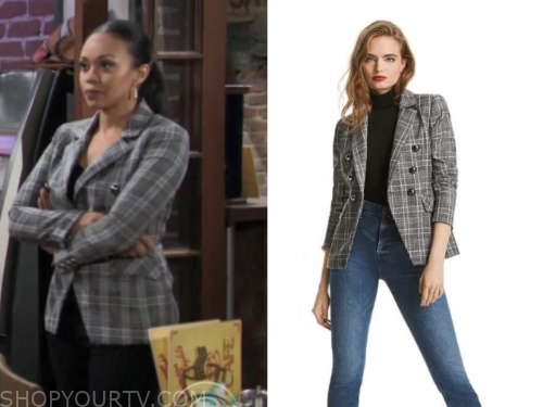 The Young and the Restless: February 2020 Amanda's Grey Plaid Blazer ...