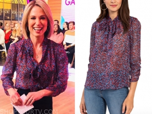 Good Morning America: February 2020 Amy Robach's Heat Print Blouse ...