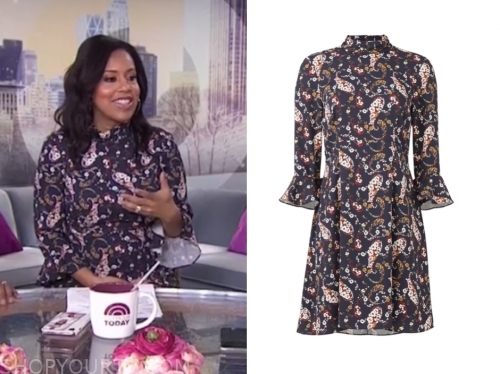 The Today Show: February 2020 Sheinelle Jones's Floral Mock Neck Bell ...